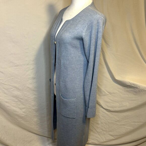 Olsen Knitted Blazer Baby Blue Cardigan Sweater Long Sleeve Womens Designer NWT - Picture 3 of 8